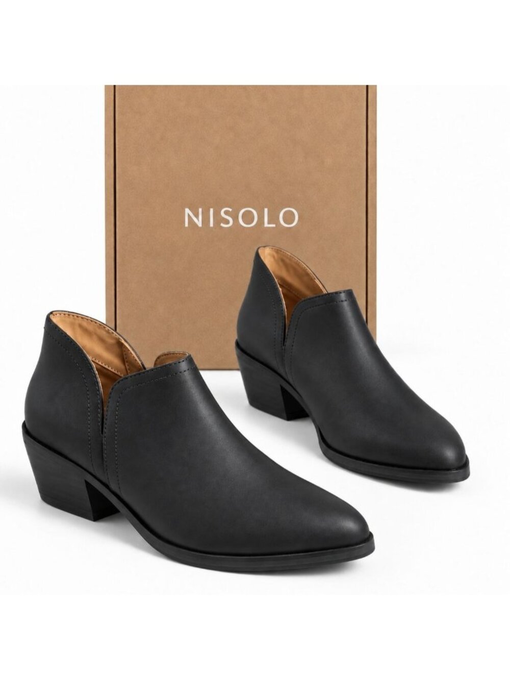 Nisolo Mia Everyday Handcrafted Black Leather Pull-On Ankle Bootie Women’s 7.5
